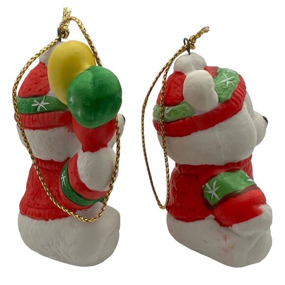 Brinns Snow Bears Christmas Ornaments Holiday Hanging Decor 2" VTG 90s - Picture 2 of 8